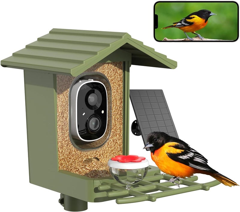cbeyook Smart Bird Feeder Camera with AI Species Identifier | Solar Powered, 2.5K HD Video, Motion Alerts - Outdoor Garden & Birdwatching Gift - Image 1